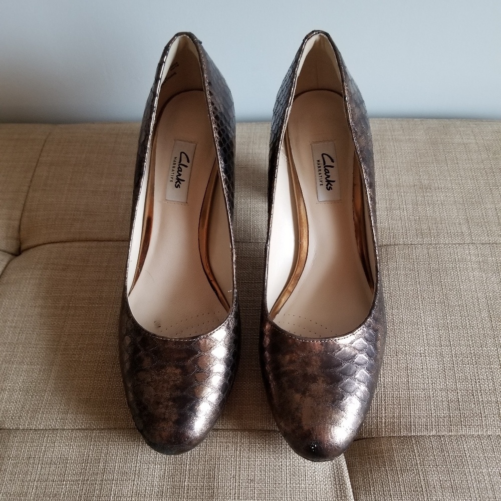 Clarks Narrative Kendra Sienna Block Heel Pumps